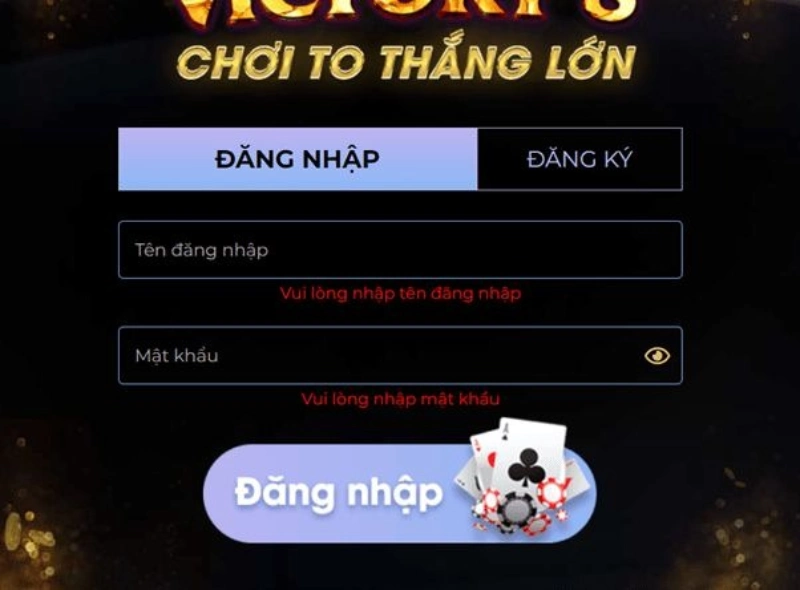 Để chơi game bạn cần tiến hành đăng nhập tài khoản tại V8club