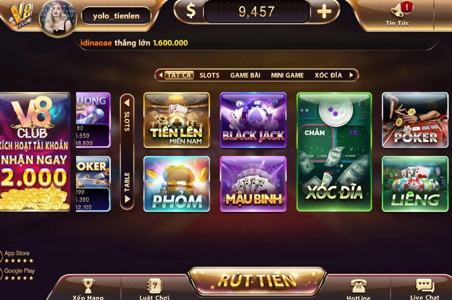 Game xóc đĩa V8club đơn giản dễ chơi, cơ hội thắng lớn